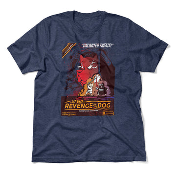 Cat Wars - Revenge Of The Dog Men/Unisex T-Shirt in Heather Navy color